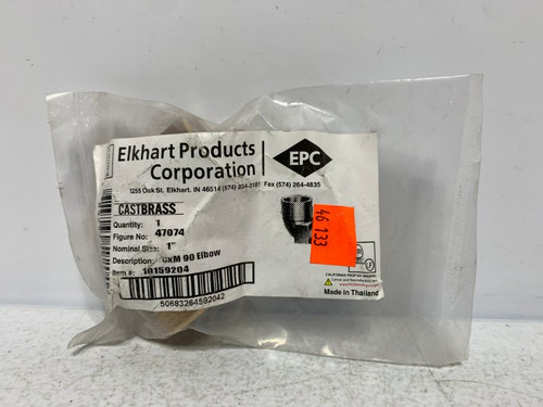 Elkhart Products 47074 Elbow 1" CxM 90 deg Brass