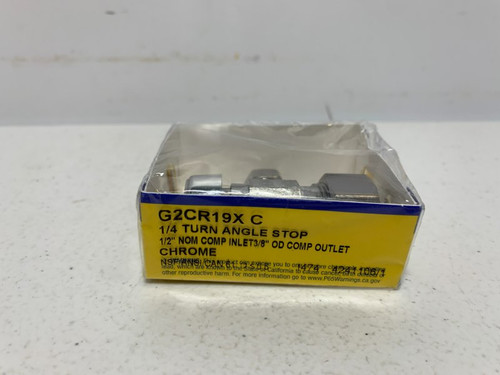 Brasscraft G2CR19X C Angle Stop 1/2" x 3/8" 125 PSI Chrome