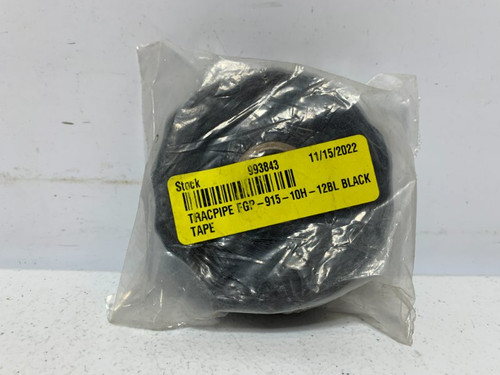 Tracpipe FGP-915-10H-12BL Tape 1" x 12yd Black Silicone