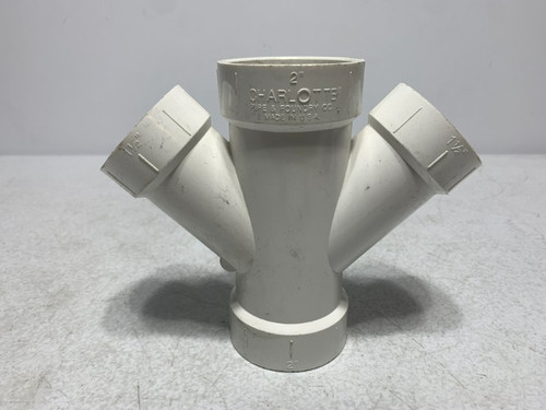 Charlotte 2x2x1-1/2x1-1/2 PVC DWV Double Wye