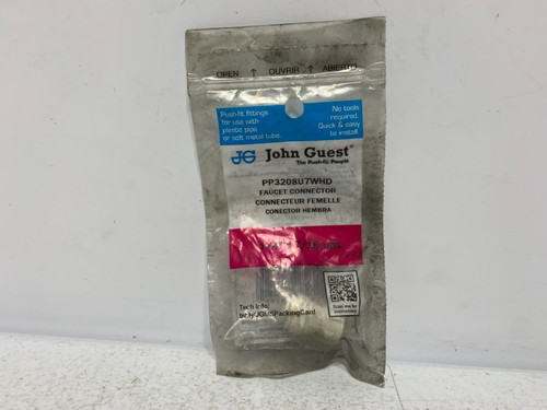 John Guest PP3208U7WHD Faucet Connector 1/4" x 7/16-24 UNS