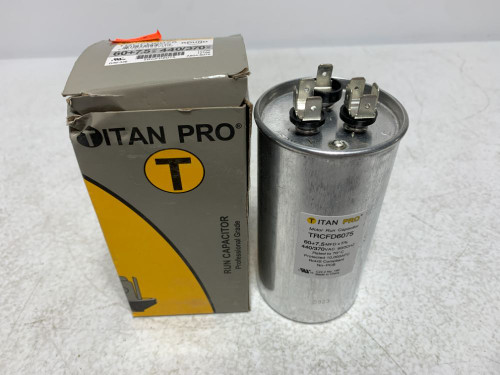 Titan Pro TRCFD6075 Motor Run Capacitor 60+7.5uF 440/370V Round