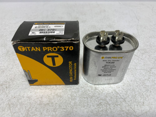 Titan Pro TOC20 Motor Run Capacitor 20MFD 370V Oval