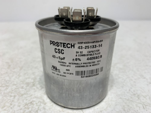Protech 43-25133-14 Capacitor 40+5uF 440VAC Round