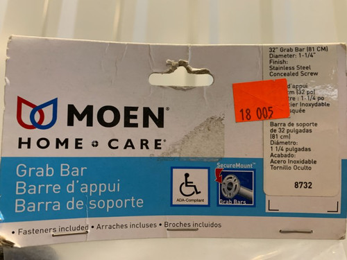 Moen 8732 Grab Bar 32" 1-1/4" Stainless Steel Concealed Screw