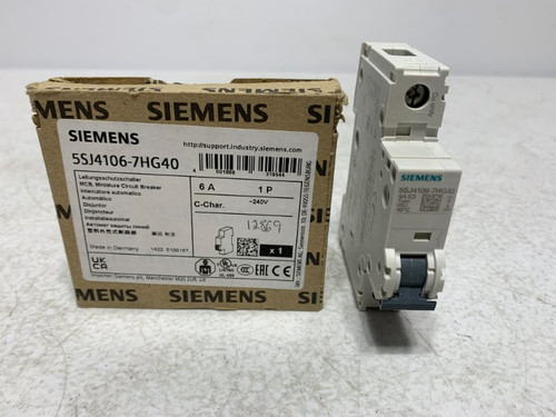 Siemens 5SJ4106-7HG40 Circuit Breaker 6A 240V 1-Pole