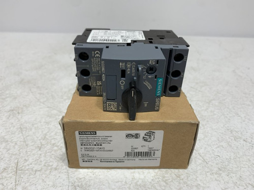 Siemens 3RV2021-1DA10 Motor Protector 2.2-3.2A 3-Pole 690V AC