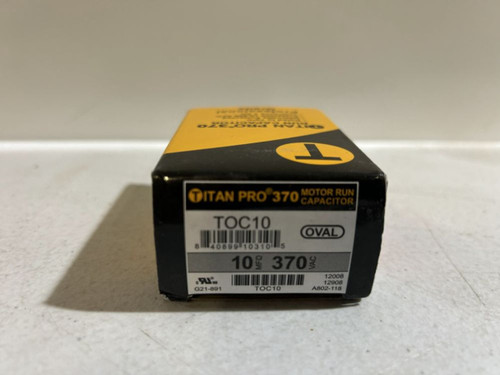 Titan Pro TOC10 Motor Run Capacitor 10 MFD 370V Oval