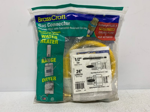 BrassCraft CSSD64TE-24 Gas Connector 1/2" OD 24" Length Safety+Plus2