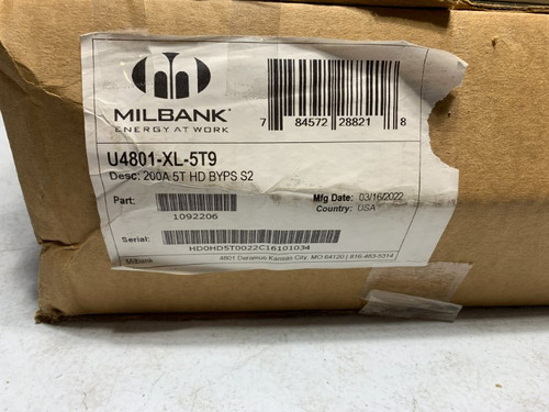 Milbank U4801-XL-5T9 Meter Socket 200A 5T 600V NEMA 3R