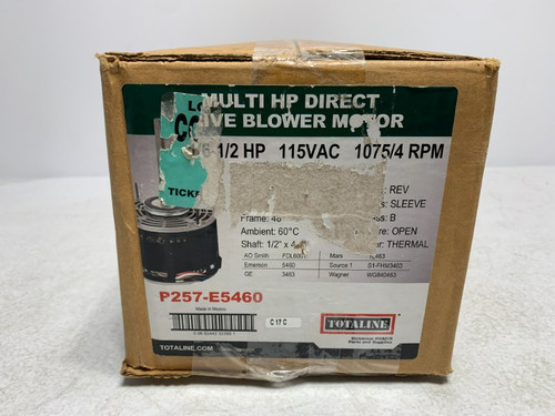 Totaline P257-E5460 Blower Motor 1/6-1/2 HP 115V 1075 RPM