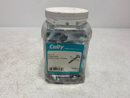 Cully 58664J Toggle Bolts 3/8" x 4" Round Head (lot of 16)