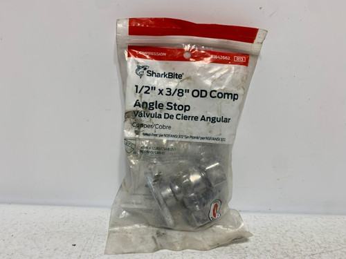 SharkBite 1642662 Angle Stop Valve 1/2" x 3/8" OD Comp