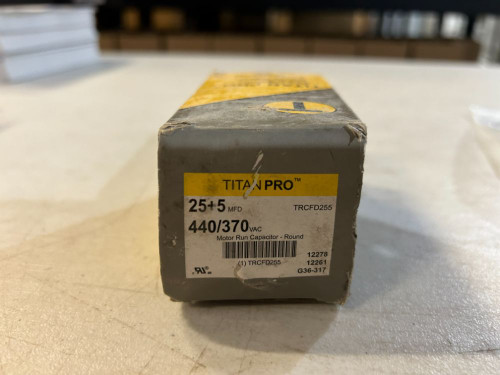 Titan Pro TRCFD255 Motor Run Capacitor 25+5 MFD 440/370V Round