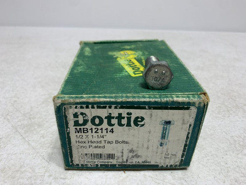 Dottie MB12114 Hex Head Tap Bolt 1/2" x 1-1/4" Zinc Plated (lot of 50)