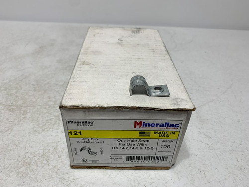 Minerallac 121 Jiffy Clip One-Hole Strap Pre-Galvanized (lot of 55)