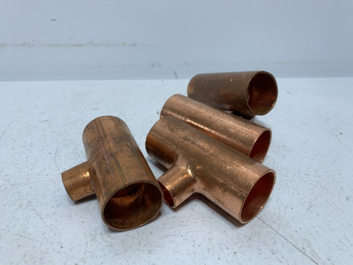 Unbranded 1" x 1" x 1/2" Copper Tee Fitting (lot of 4)