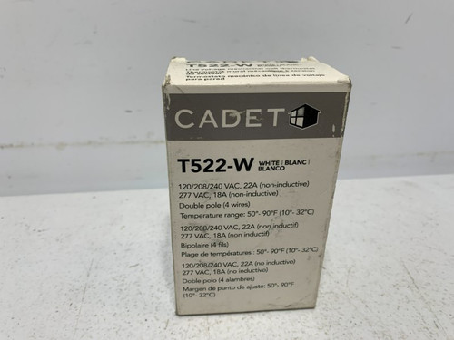 Cadet T522-W Thermostat 22A 120/208/240V Double Pole White
