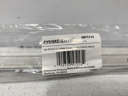 Prime-Line MP7213 Drawer Slides 22" White Bottom Mount