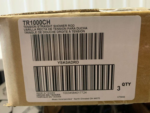Moen TR1000CH Tension Shower Rod 44"-72" Chrome (lot of 3)