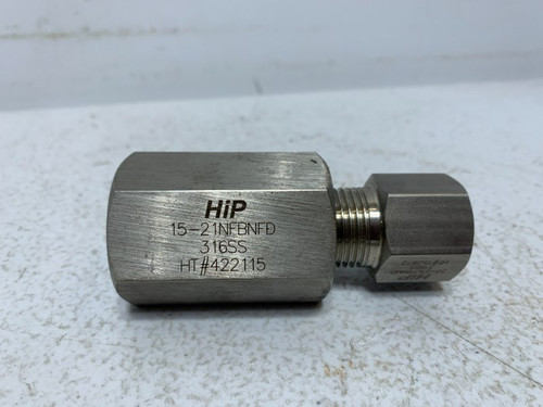 HiP 15-21NFBNFD Adapter Female Medium Pressure to Male NPT Pipe 316SS