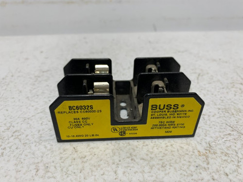 Cooper Bussmann BC6032S Fuse Block 30A 600V 2-Pole