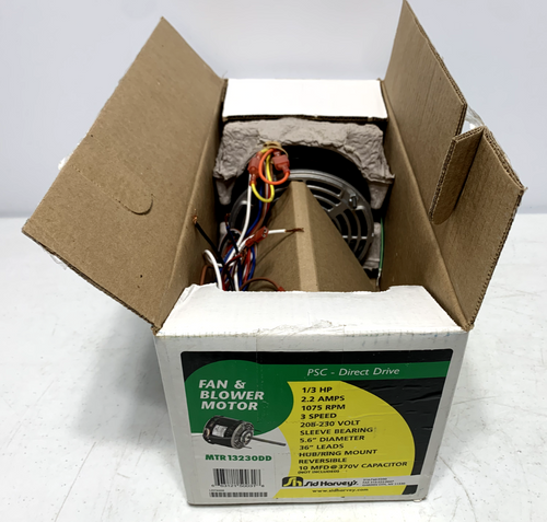 Sid Harveys MTR13230DD Blower Motor 1/3HP 1075RPM 3 Speed 115V