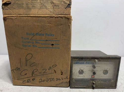 Gould GR-200 Ground Shield Fault Relay 120VAC 200-1200A 6-30 Cycles