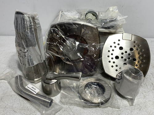 Delta T14476-SS Stryke 14 Series Tub and Shower in Stainless H2Okinetic