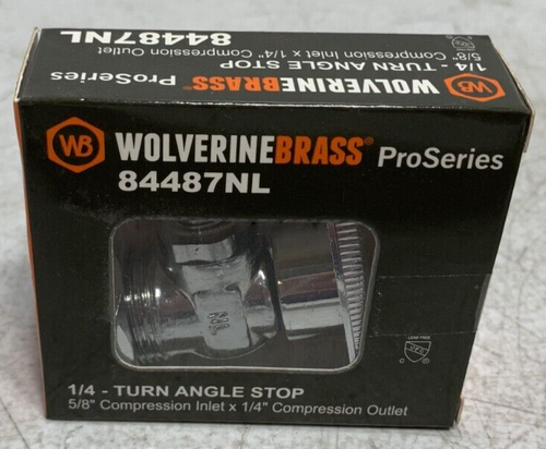Wolverine Brass 84487NL 1/4" x 5/8" Compression 1/4 Turn Angle Supply Stop