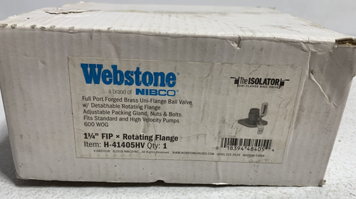Nibco H-41405V Full Port Brass Uni-Flange Ball Valve 1-1/4
