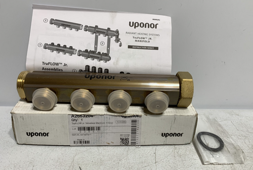 Uponor A2663204 TruFLOW Jr. Valveless Manifold 4- Loop Uponor A2663204 TruFLOW Jr. Valveless Manifold 4- Loop