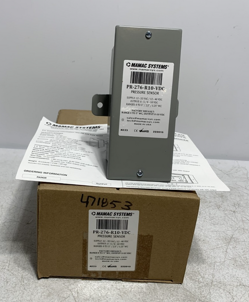 Mamac Systems PR-276-R10-VDC Pressure Sensor 35VAC 40VDC Mamac Systems PR-276-R10-VDC Pressure Sensor 35VAC 40VDC
