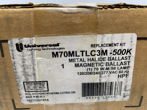 Universal Lighting Tech M70MLTLC3M-500K Metal Ballast 277VAC 60 Hz