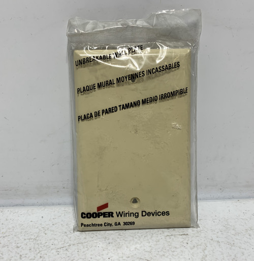 Eaton PJ13V Unbreakable Wall Plate Ivory 1-Gang