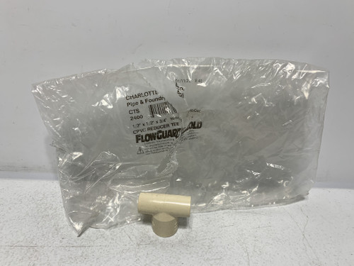 Charlotte Pipe CTS 2400 1/2" x 1/2" x 3/4" CPVC Reducer Tee