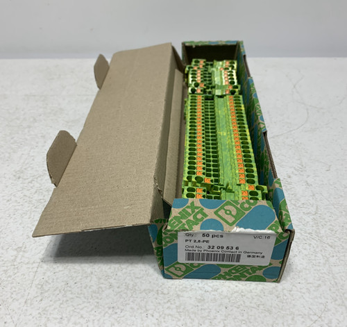 Phoenix Contact 3209536 PT 2.5-PE Ground Terminal 2.5mm DIN Rail (box of 41)