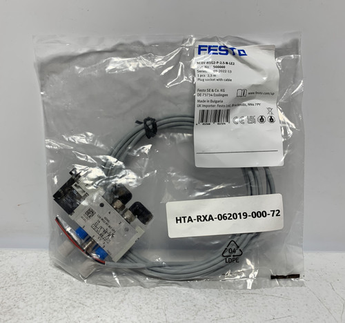 Festo NEBV-H1G2-P-2.5-N-LE2 Air Solenoid Valve Plug Socket with Cable 2.5m