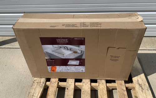 Glacier Bay HU3722R-WH & Home Decorators 1005 315 135 37" x 22" Cultured Marble Vanity Top