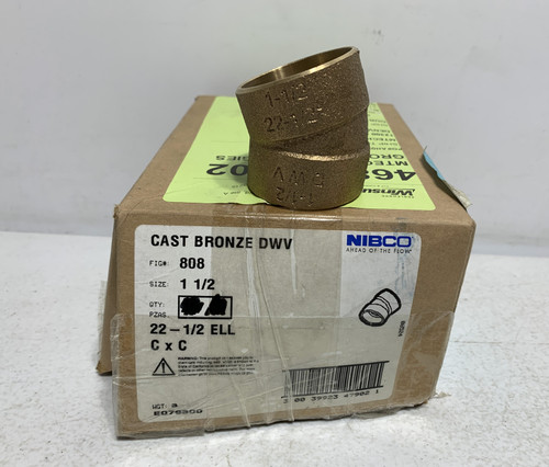 Nibco 08524 1-1/2" Cast Bronze DWV 22-1/2 Elbow C x C