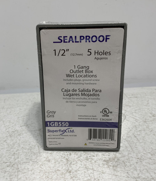 Superflex 1GB350 Sealproof Outlet Box 1-Gang 1/2 Inch 3 Holes
