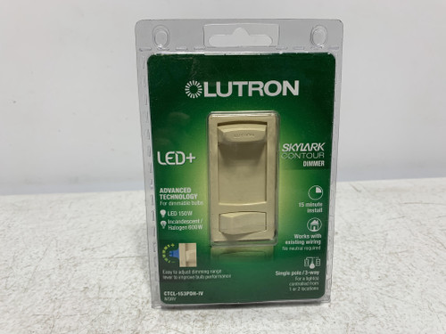 Lutron CTCL-153PDH-IV Skylark Contour Dimmer for Dimmable LEDs and Halogens Ivory