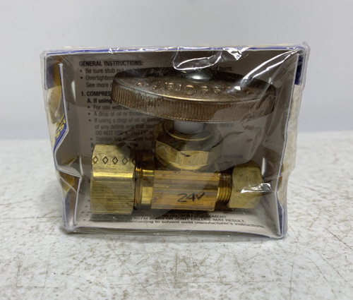 BrassCraft OCR14XR 1/2 in NOM x 3/8 in OD Compression Straight Stop