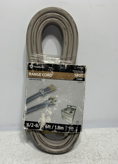 Southwire 9016SW8809 6ft 3-Wire Range Cord 50A 125/250V