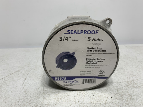 Superflex RB575 Round Weatherproof Outlet Box 5-Hole 3/4" Holes Gray
