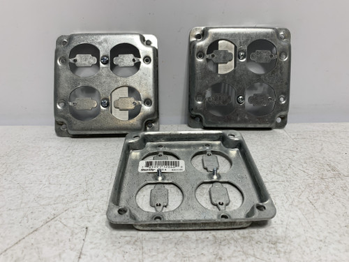 Steel City RS8 Raised Cover 4" Square 2 Duplex Receptacle (lot of 3)
