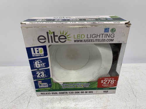Elite REL633-950L-DIMTR-120-30K-90-W-WH 6" LED Retrofit Kit 950 lm 3000K