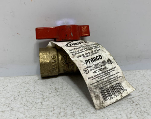 ProFlo PF88CD Gas Ball Valve 1/2" Lever Handle Brass