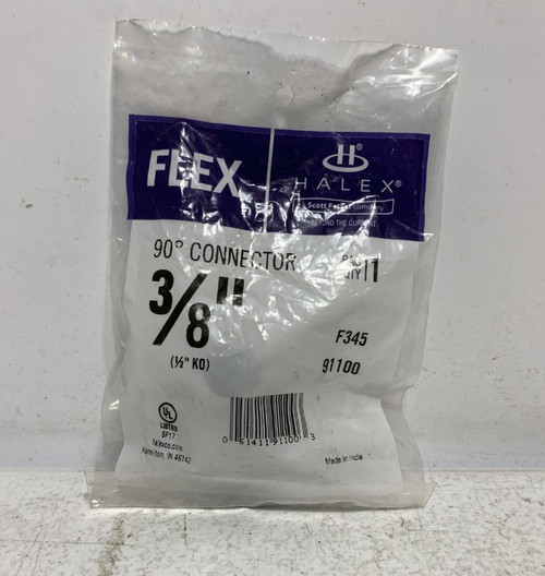 Halex F345 Connector 3/8" 90 deg Flexible Metal Conduit