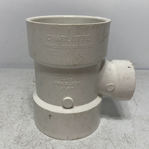 Charlotte Pipe 31-511 Plumbing Tee 3" PVC White